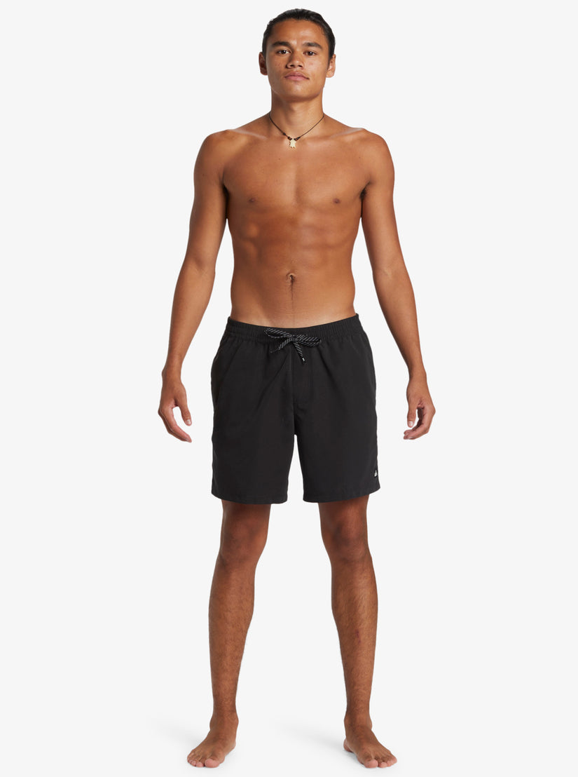 Everyday Solid Volley 17" Elastic Waist Shorts - Black