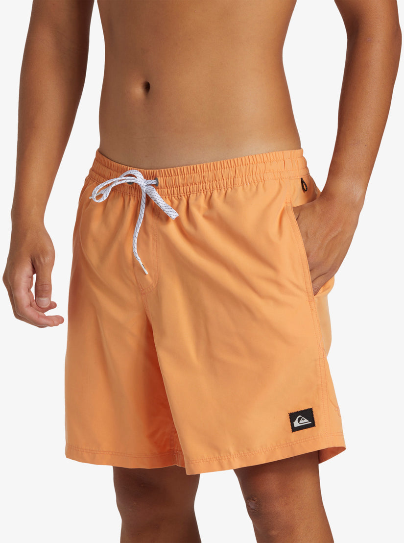 Everyday Solid Volley 17" Elastic Waist Shorts - Tangerine