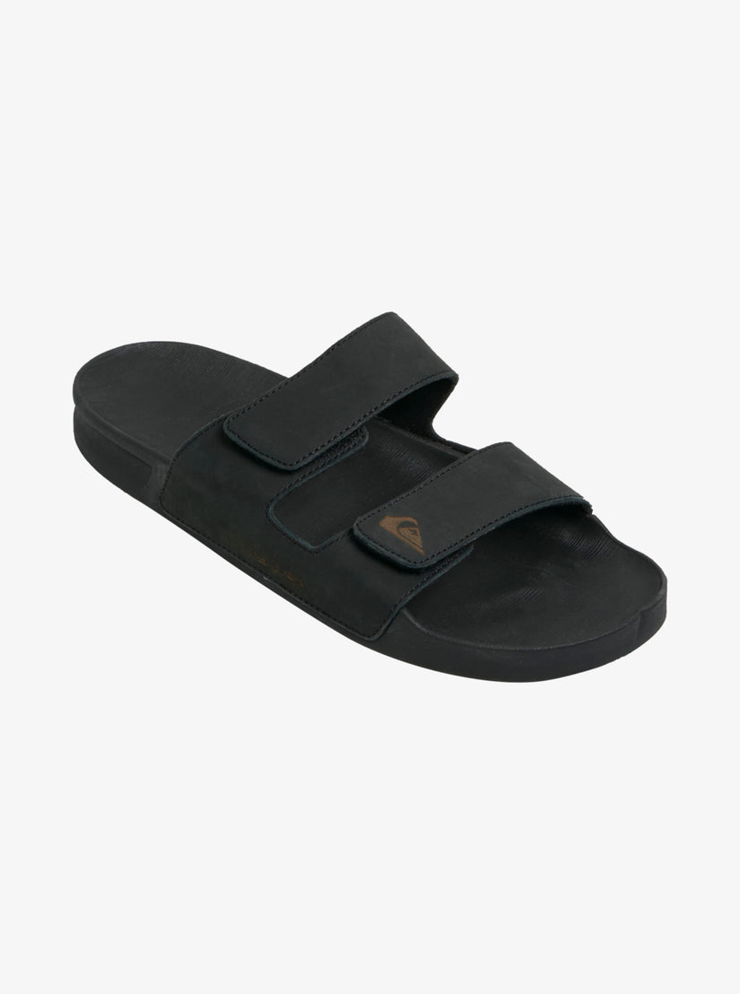Rivi Leather Double Adjust Sandals - Black 1