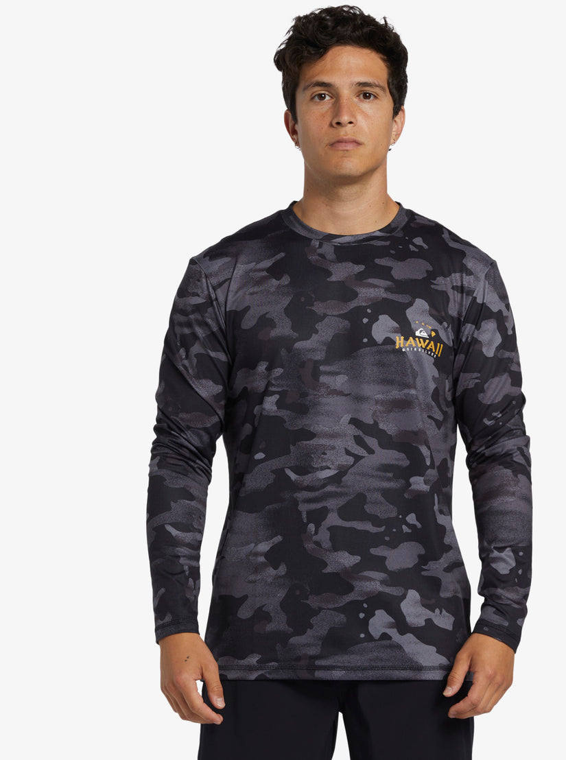 Quiksilver Hi Royalty Surf Long Sleeve UPF 50 Surf T-Shirt Black Size M