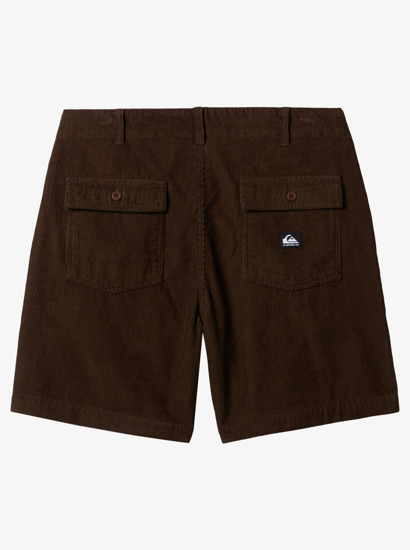 Surf Fatigue Corduroy Shorts - Dark Brown