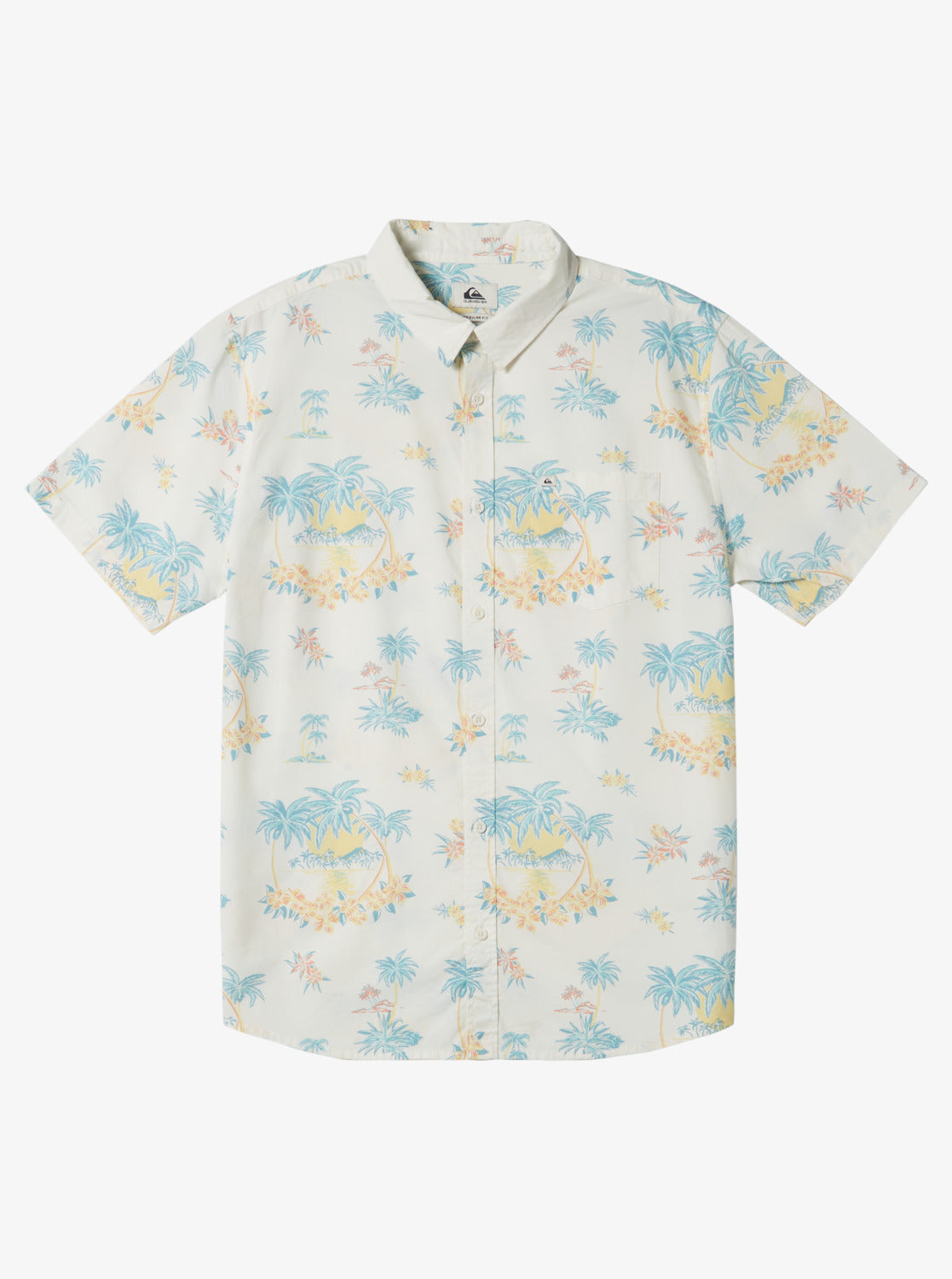 Palm Spritz Short Sleeve Woven Shirt - Snow White Palm Spritz – Quiksilver