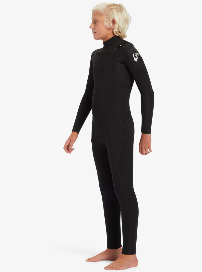 Boys 8-16 4/3mm Everyday Sessions Chest Zip Wetsuit - Black