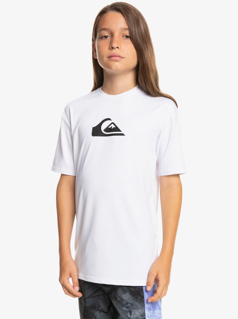 Boys 8-16 Solid Streak Short Sleeve Upf 50 Surf T-Shirt - White