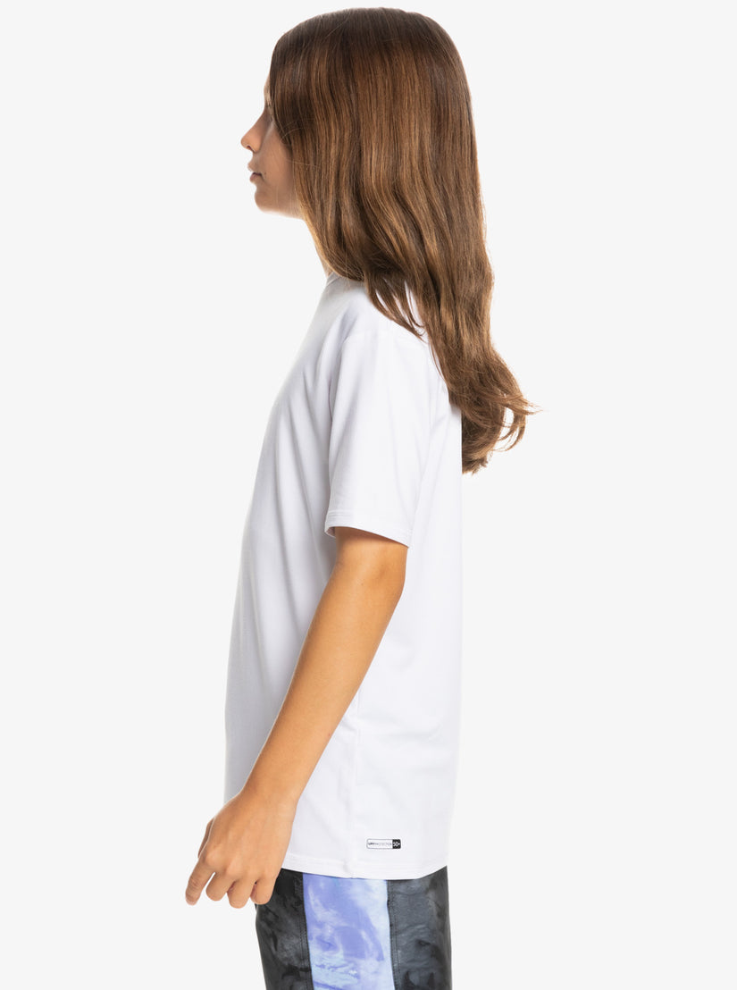 Boys 8-16 Solid Streak Short Sleeve Upf 50 Surf T-Shirt - White