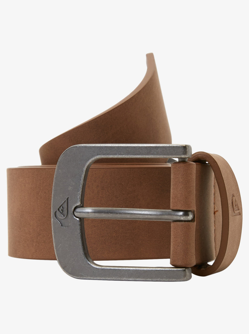 Main Street Faux Leather Belt - Chocolate Brown