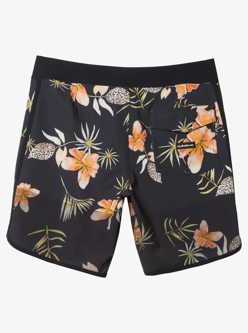 Highline Scallop 19" Boardshorts - Black Tropical Floral Ss