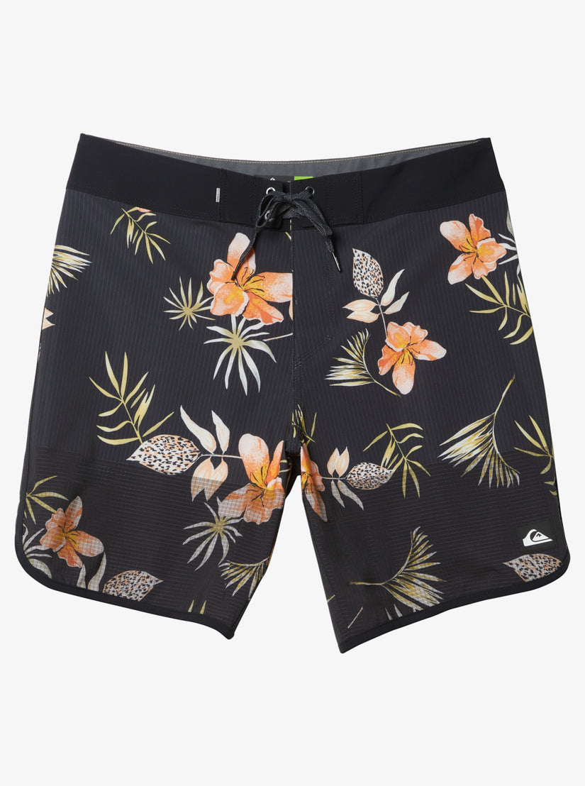 Highline Scallop 19" Boardshorts - Black Tropical Floral Ss