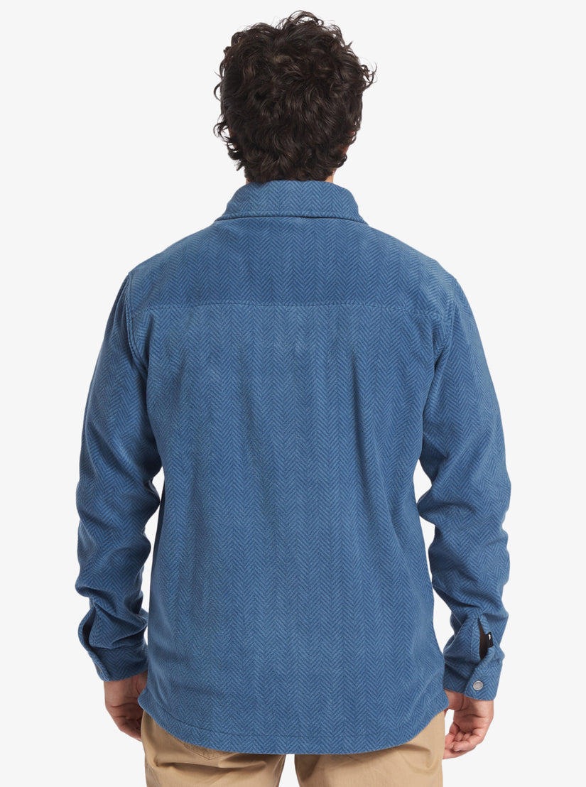 Quiksilver Surf Days Long Sleeve Fleece Shirt Blue Size L