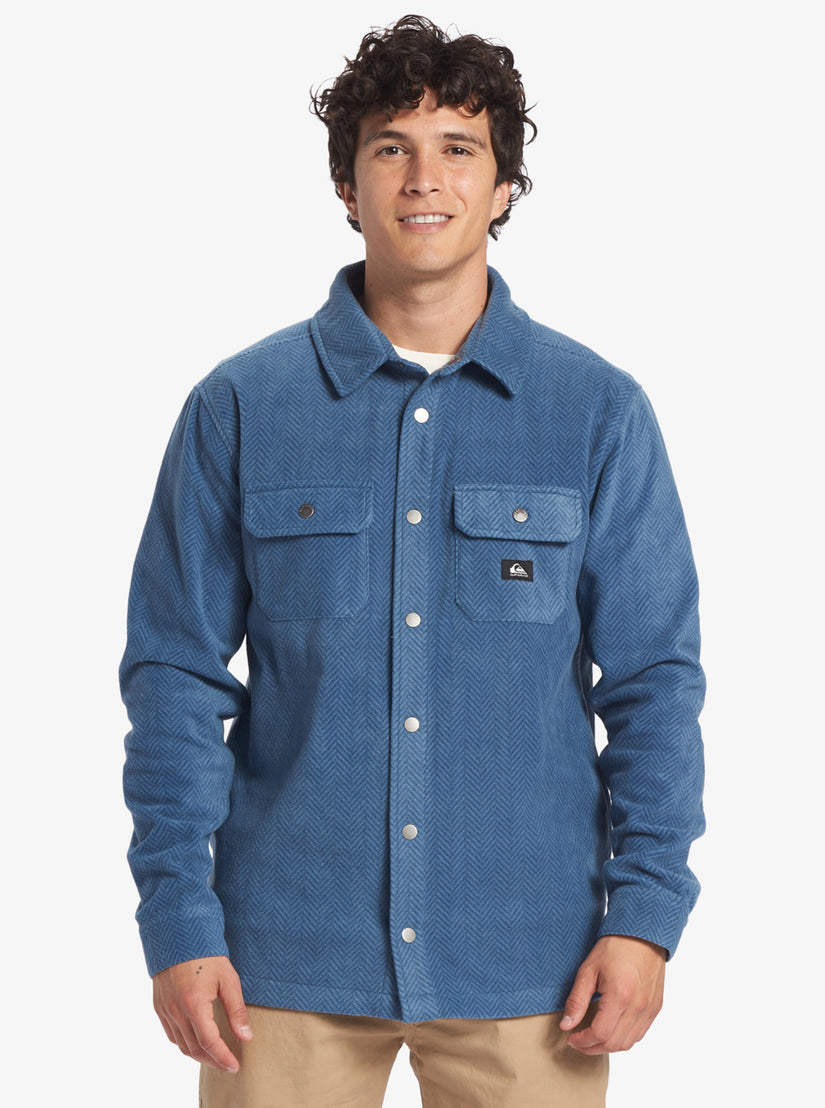 Quiksilver Surf Days Long Sleeve Fleece Shirt Blue Size L