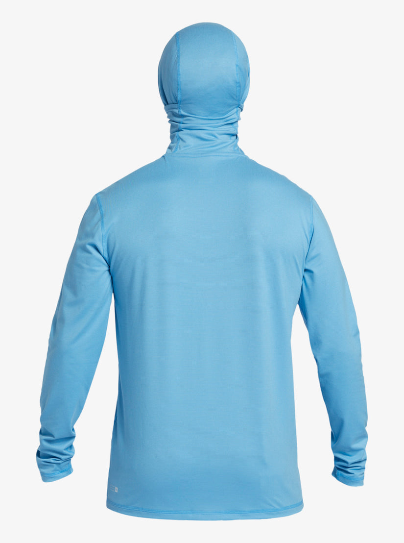 Heritage UPF 50 Hooded Long Sleeve Surf Tee - Azure Blue