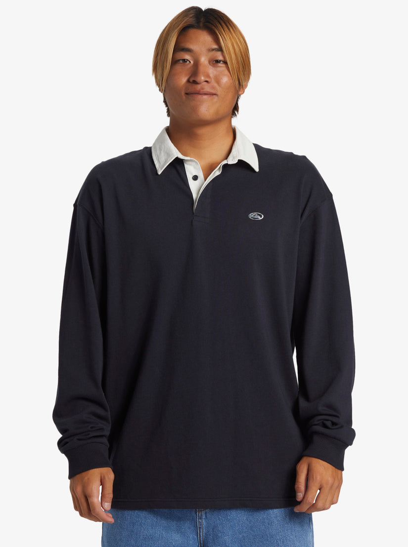 Saturn Long Sleeve Polo Shirt - Dark Navy